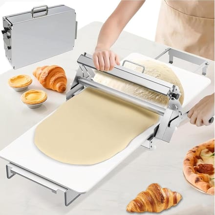 Opvouwbare Deegroller - Roestvrij Staal Roller - Bakken Thuis - Verstelbare Dikte - 90x40cm - Zilver