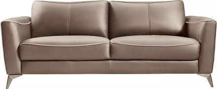 Vente-unique Driezitsbank BATUCO - Leer - Bruin met beige paspel