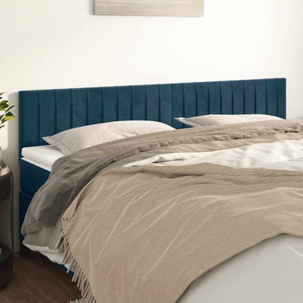 vidaXL - Hoofdborden - 200x5x78/88 - cm - fluweel - donkerblauw