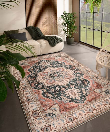 Vintage buitenkleed - Valenca Fino groen/rood 230x330