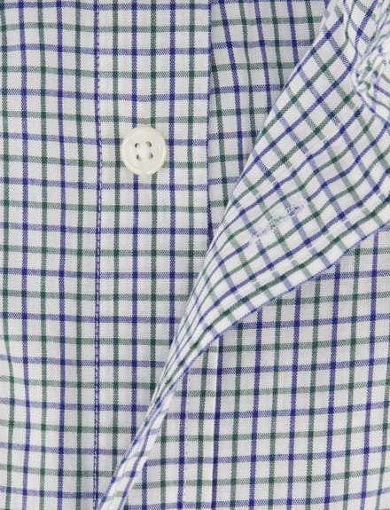 Gant overhemd blauw geruit lange mouwen