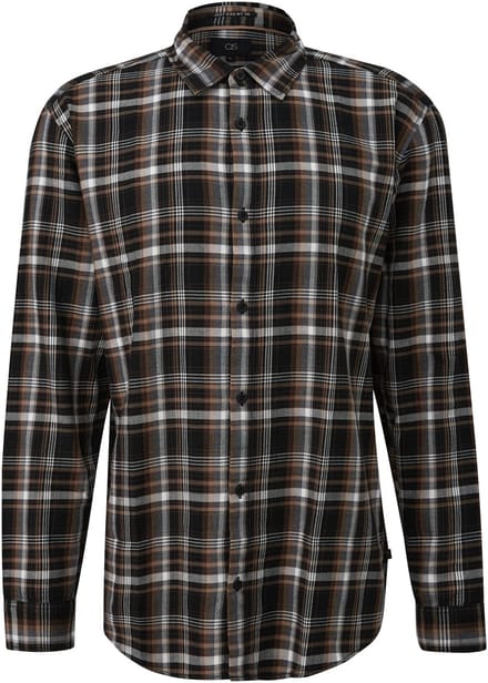 Overhemd met lange mouwen in flanel met splitmanchetten QS