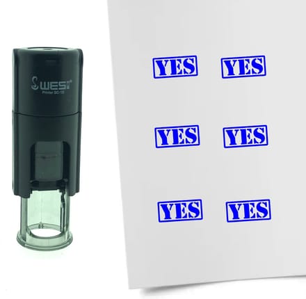 CombiCraft Stempel YES 10mm rond - Blauwe inkt