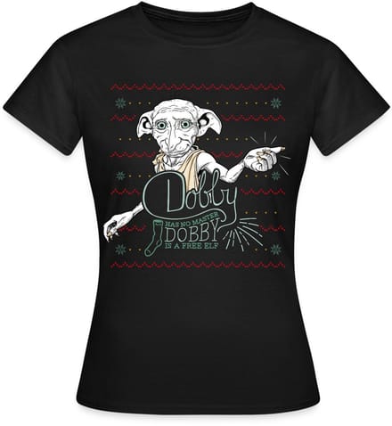 Harry Potter Dobby Lelijk Kerstmis T-Shirt Dames