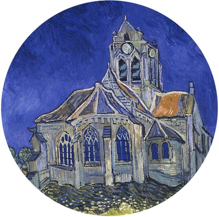 De kerk van Auvers sur Oise, Vincent van Gogh - Foto op Behangcirkel - ⌀ 60 cm