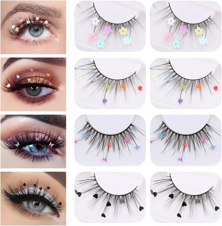 Eyelashes Kit - 4 Pairs - 7D Sequins - Reusable Natural Loonip Lashes - Handmade Soft Eyelashes voor DIY Makeup - Eyelashes Extension - Easy to Apply or Remove