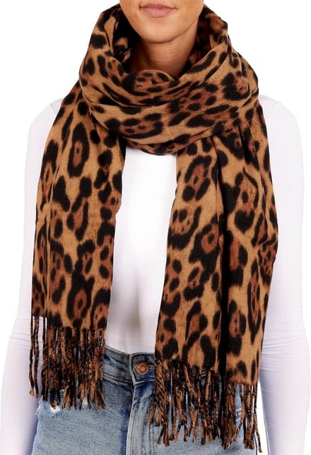 Oversized Dames Sjaal met Luipaardprint - Warm en Zacht Kasjmiergevoel