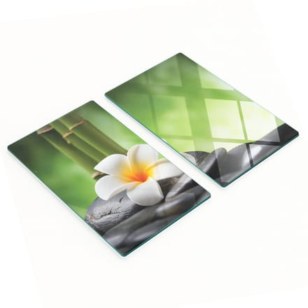 Geharde multifunctionele decoratieve glazen borden Flower Spa 2x30x52 cm