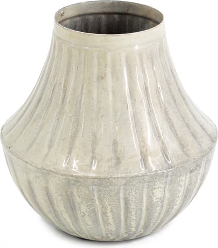 HomeBound by KY | Vaasje metaal white marble | vaasje | 7x14x14cm