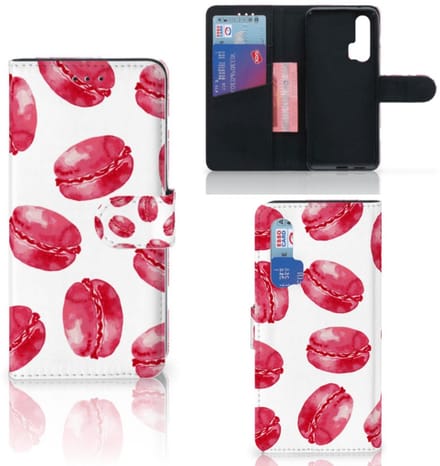 Honor 20 Pro Book Cover Pink Macarons