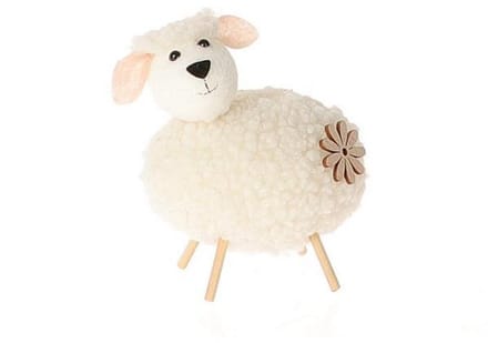 Deco schaap op pootjes h6cm wit