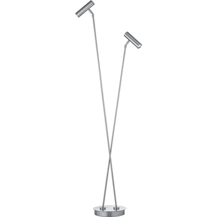 HELL LED vloerlamp Tom Pro, mat nikkel, 2-lamps, CCT, dimmer