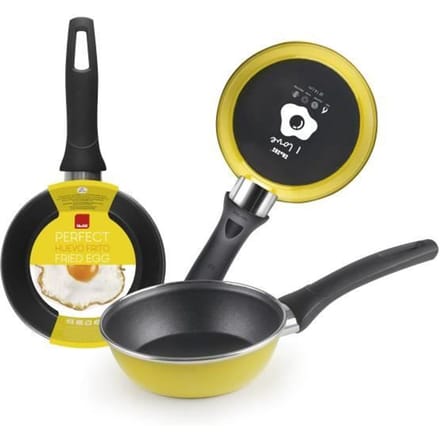 Poêle - IBILI - 14 cm - Acier émaillé vitrifié - Antiadhésif - Compatible induction jaune