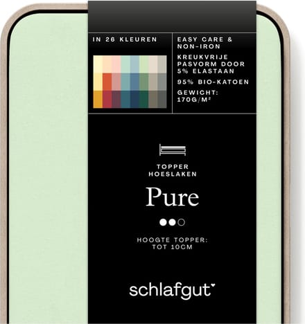 Schlafgut Jersey Pure topper hoeslaken - Eenpersoons - Green Light