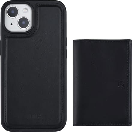 UNIQ Accessory Back Cover Wallet Case voor Apple iPhone 14 | Zwart | PU Leer | Bescherming