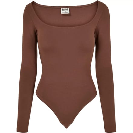 Urban Classics - Organic Longsleeve bark Bodysuit - M - Bruin