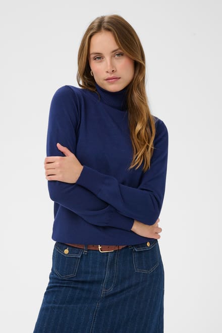 Saint Tropez J2046, MilaSZ Rollneck Pullover Dames Trui - Navy Peony