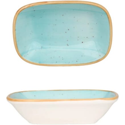 Bonna Serveerschaal - Aqua - Porselein - 17x11.5 cm - set van 2