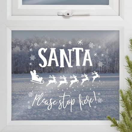 Ginger Ray - Novelty Christmas - Raamsticker Santa Please Stop Here