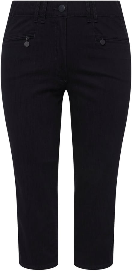 Ulla Popken - Dames - 7/8-Broek Mony kuitlang ritszakken stretch - Marine - Maat 42
