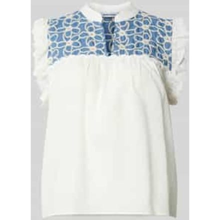 Blousetop met stitchings en V-hals