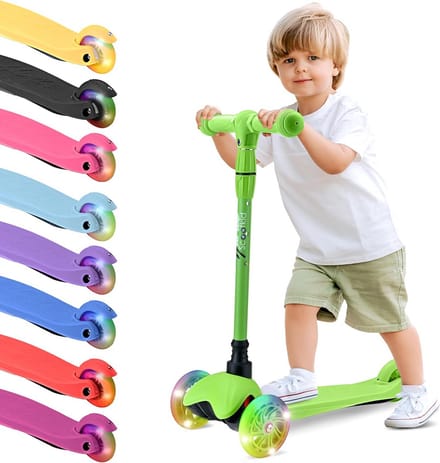 Kinderscooter met LED Wielen en Drie Wiel Stabiliteit voor Peuters