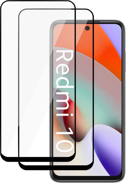 2x Full Screenprotector Glas geschikt voor Xiaomi Redmi 10 - Beschermglas Screen Protector Glas