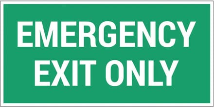 Emergency exit only bord | gecoat dibond materiaal | 30 x 15 cm