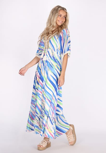 IZIA Jurk Dames Blauw Veelkleurig