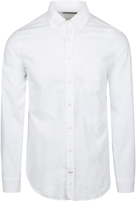 Steppin' Out Overhemd Twill Borstzak Wit - Maat M - Heren - Casual Shirt