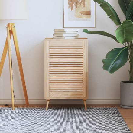 vidaXL - Kastdeur - met - lamellen - 69x49,4 - cm - massief - grenenhout