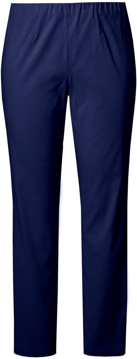 Ulla Popken - Dames - Bengalin broek Sienna smalle pijp elastische tailleband - Diepdonkerblauw - Maat 46