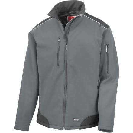 Result Ripstop Soft Shell Workwear Jacket With Cordura Panels RT124 - grey/black - XL