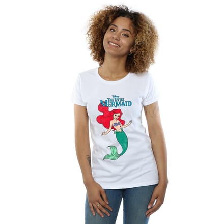 Disney Dames/Dames De Kleine Zeemeerminlijn Ariël Katoenen T-Shirt (Wit)