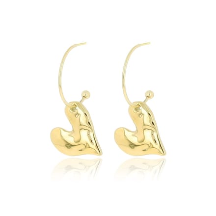 Gold coloured earrings with heart