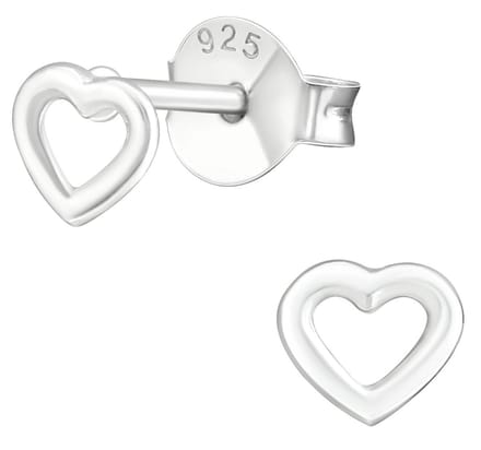 Joy|S - Zilveren petit hartje oorbellen - 4 mm - kinderoorbellen