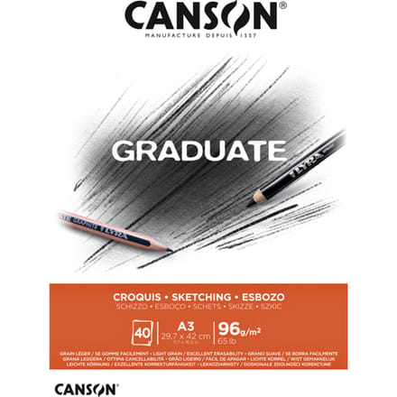 Canson - Schetsboek Graduate Croquis A3 96gr 40vel
