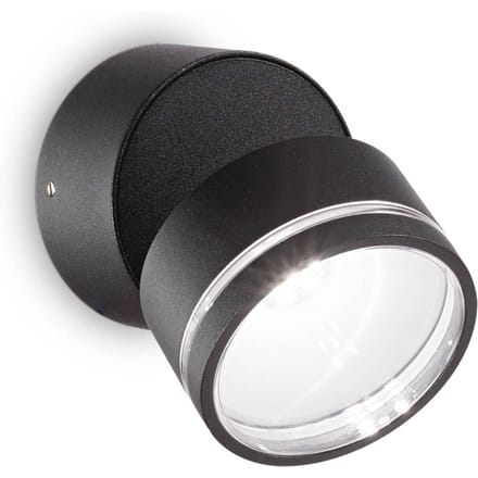 Ideal Lux Omega Round LED wandlamp 4.000K zwart