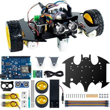 SyncGear 2WD Robot Bouwpakket - ESP32 Microcontroller - Arduino Starter Kit - Elektronica Experimenteerdoos - Robot Bouwen voor Kinderen - Robotics - Programmeren voor Beginners - Electronica Bouwpakketten - Inclusief Digitale Handleiding