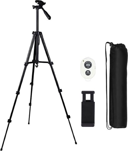Statief camera & smartphone met afstandsbediening - Tripod smartphone - Tripod camera - Statief voor smartphone - verstelbaar - tot 140 cm hoog - statief iPhone - statief telefoon