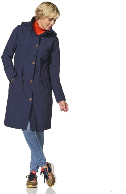 Happy Rainy Days Lange Regenjas Dames Porto Donkerblauw