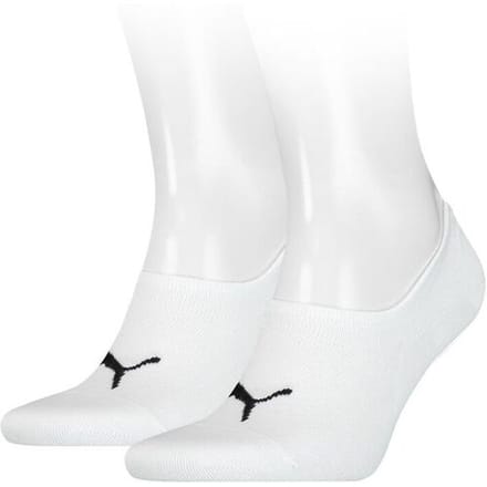 Puma Unisex Footie High Cut (2-pack) - unisex onzichtbare sokken - wit - Maat: 39-42