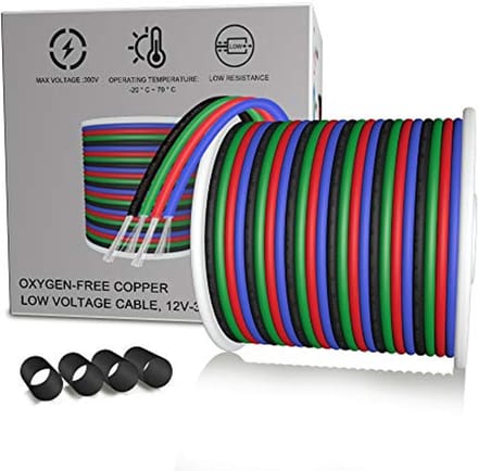 Verlengkabel 15 m - 4-polige RGB 22 AWG kabel voor LED-strips