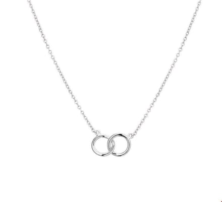 Zilver Gerhodineerde Collier rondjes 1 1325590