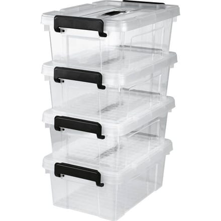 easymaxx 15016 Voorraadbox Transparant, Zwart 4 stuk(s)