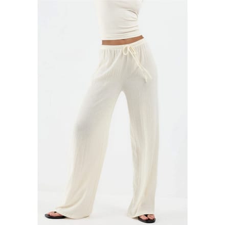 Wijduitlopende Broek met Touwtjes in de Taille