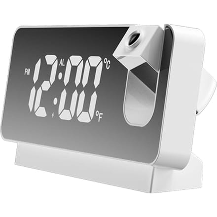 Projectie Wekker 360 Graden Flexibel Instelbaar Creatieve LED Spiegel Digitale Klok met wit
