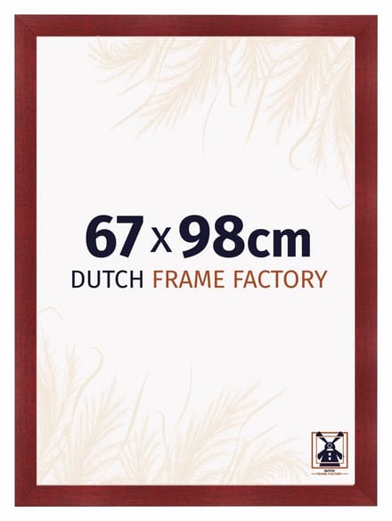 Fotolijst 67x98 cm - MDF - Wijnrood Geveegd - Praag