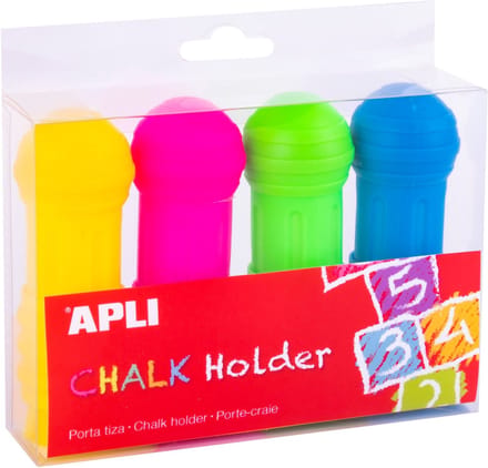 APLI Kids krijthouders jumbo multicolor - set van 4 stuks krijt accessoires.