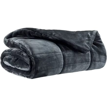 Decoratieve plaid Vivaraise Betender - 100% polyester microvezel, dubbelzijdig quilt-effect, lichtgrijs, 130 x 180 cm